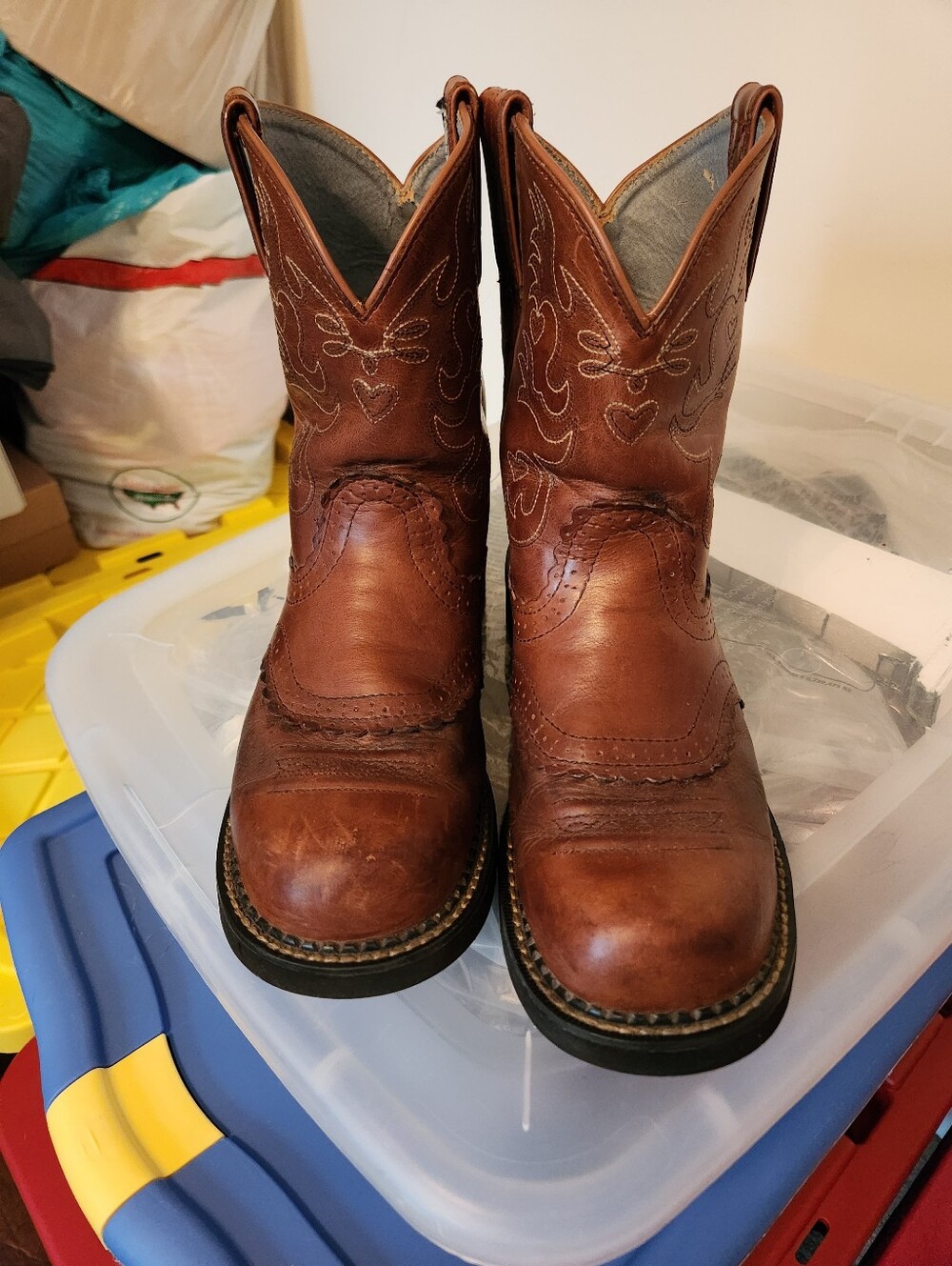 Ariat Fatbaby, Brown Leather Western Boots - sz 10